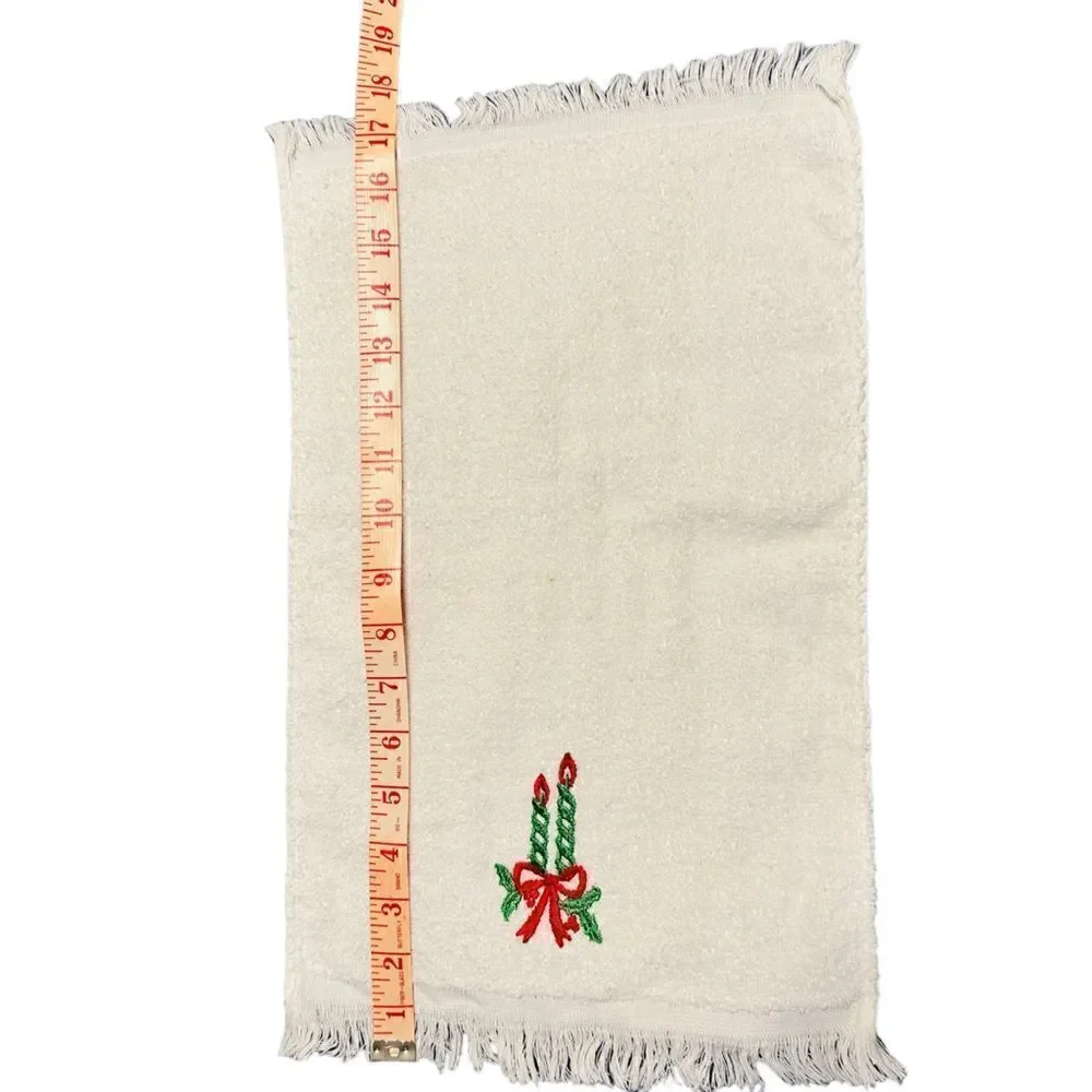 Six vintage Holiday theme guest towels - Christmas and Valentines,